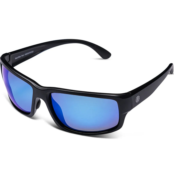 LMAB Iris Polarised Sunglasses: Matt Black/Blue Revo