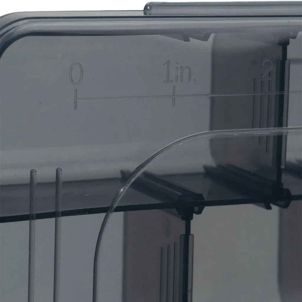 LMAB Jig and Lure Box Shallow with Eva Foam: Inside View with Ruler