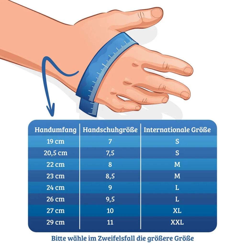 LMAB Landing Gloves: Size Chart
