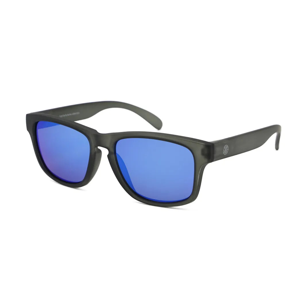 LMAB Sclera Polarised Sunglasses: Black/Sky Blue Revo 84