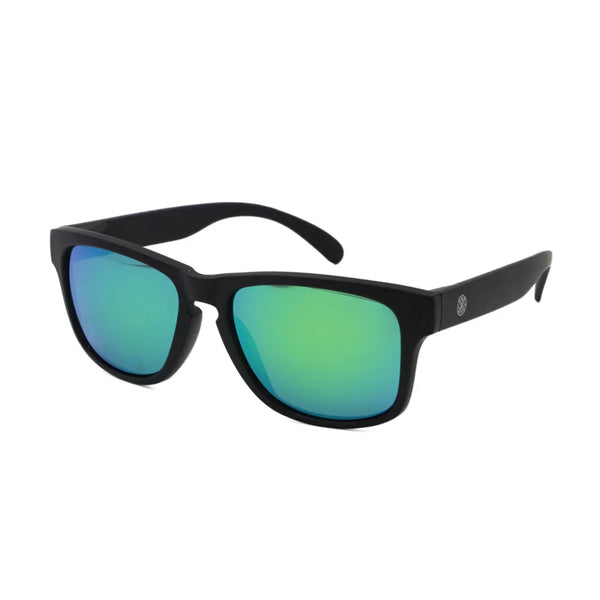 LMAB Sclera Polarised Sunglasses: Black/Emerald Revo 91