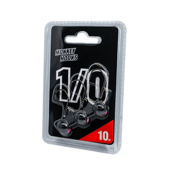 Monkey Lures Monkey Hooks 1/0: Black/Pink