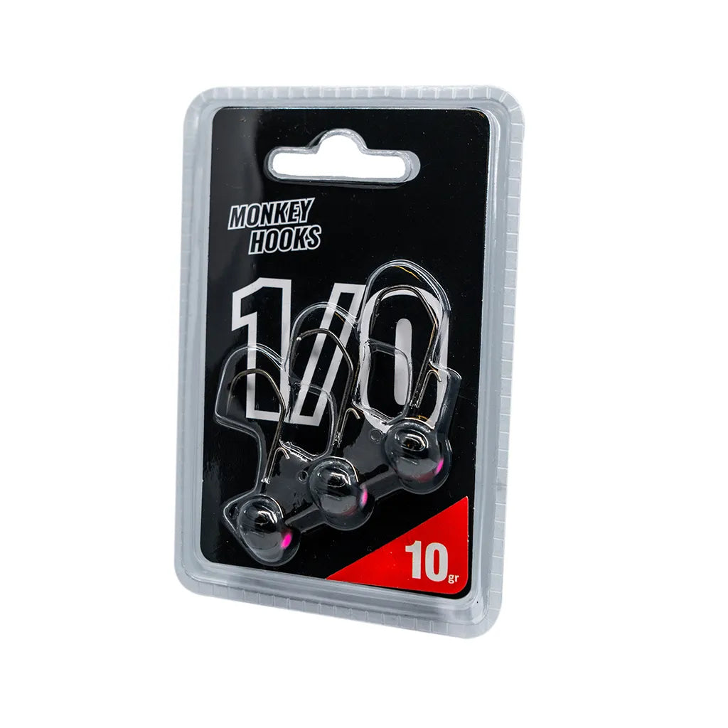 Monkey Lures Monkey Hooks 1/0: Black/Pink