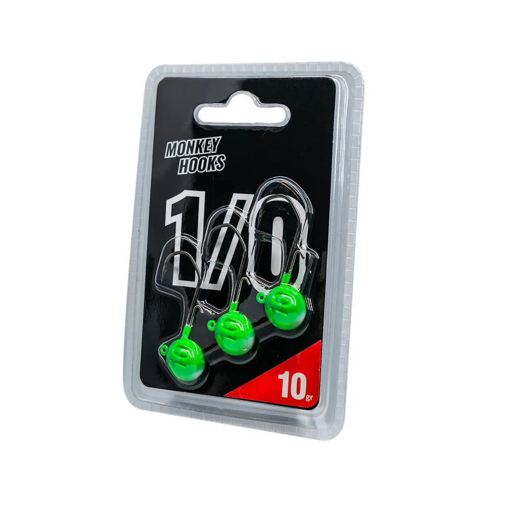 Monkey Lures Monkey Hooks 1/0: Green/White
